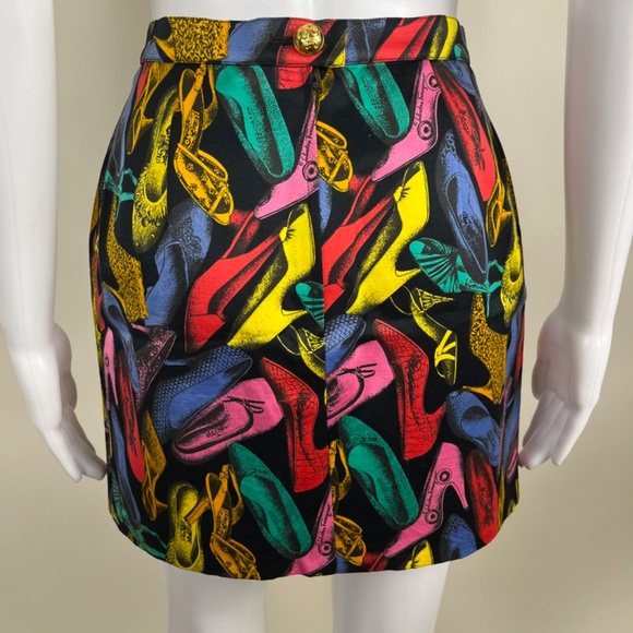 Rare Salvatore Ferragamo Spring/Summer 1991 Shoe Print Skirt - Picture 2 of 9